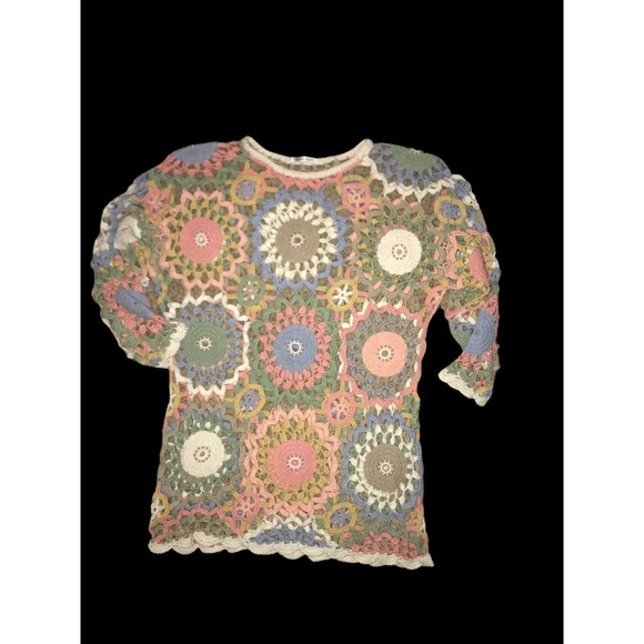 HANDKNIT SPRING/EASTER SWEATER  SZ M/L - Picture 1 of 9
